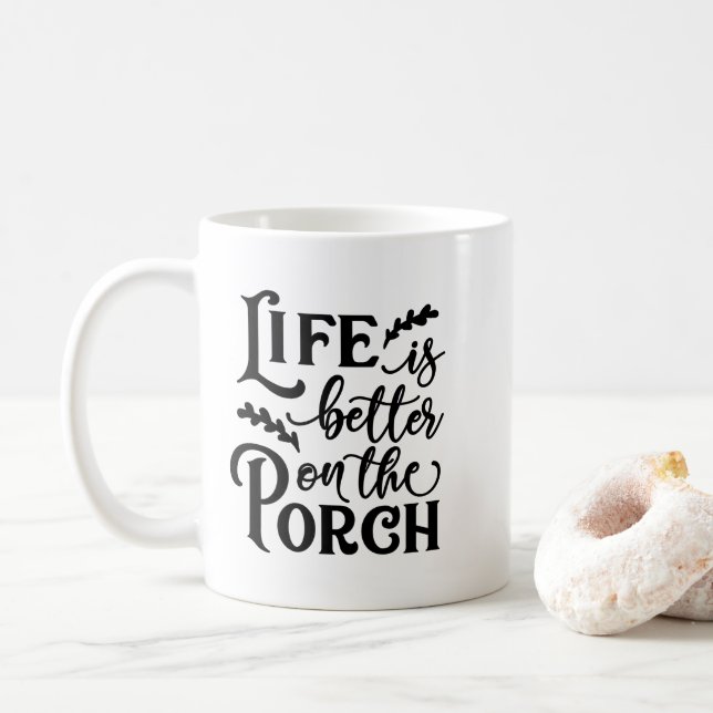 Porch, Coffee Mug, Ceramic, Gift for Her Coffee Mug (With Donut)