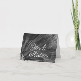 Porch Flower / Black and White / Folded Note Card
