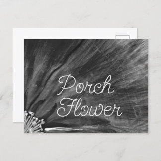 Porch Flower / Black and White / Postcard