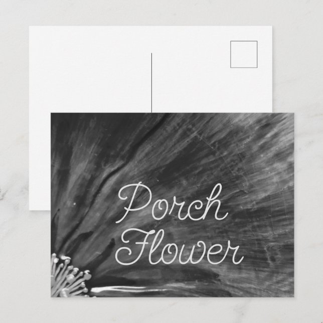 Porch Flower / Black and White / Postcard (Front/Back)