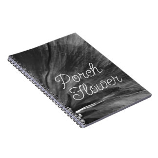 Porch Flower / Black and White / Spiral Notebook