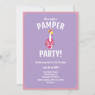 Porch Goose Pamper Party Girls Birthday Invitation