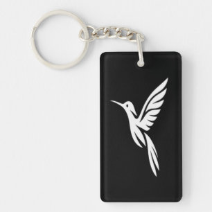 Porch Hummingbird Watcher Minimalist Bird T-Shirt Keychain
