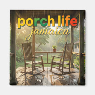 Porch life for two rainy day jamaica magnet