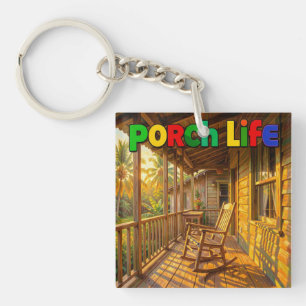 Porch life jamaica sunny day keychain