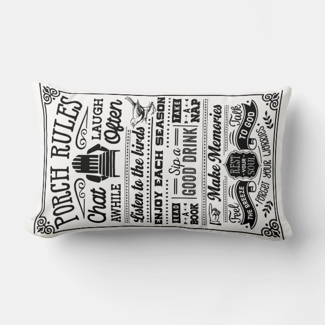 Porch Rules  Lumbar Pillow (Front)