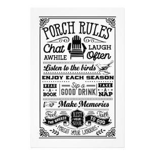Porch Rules  Photo Print