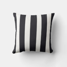 Porch Throw Pillow Elegant Black & White Stripes