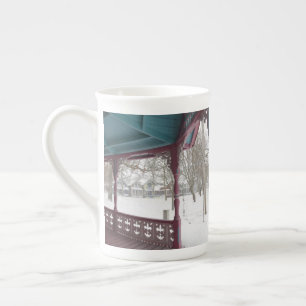 Porch View on a Snowy Day - Martha's Vineyard Bone China Mug