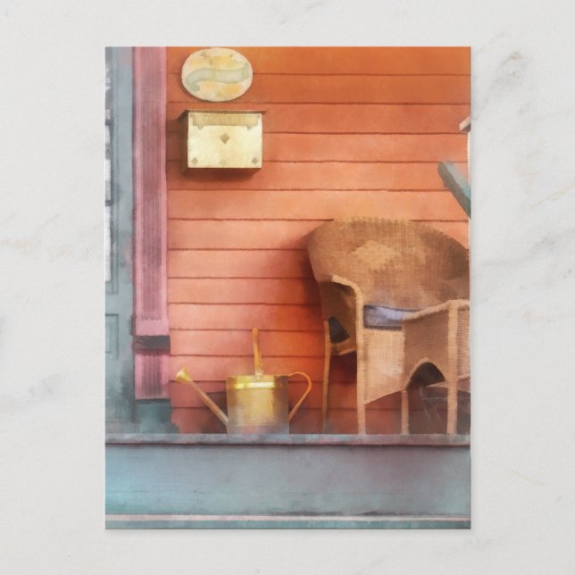 Porch With Brass Watering Can Postcard (Front)