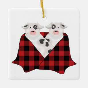 Porcs dans un ornement de couverture