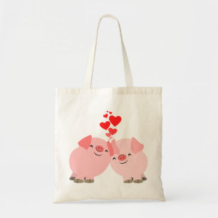 Porcs mignons de bande dessinée dans le sac