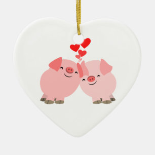 Porcs mignons de bande dessinée en ornement