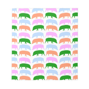 Porcs multicolores Pink Bleu Vert Orange Bloc-note