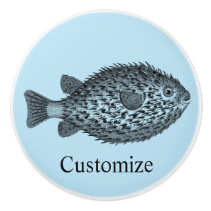 Porcupine blowfish Thunder_Cove Ceramic Knob
