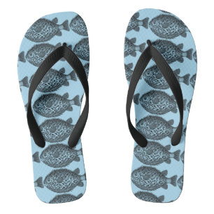 Porcupine blowfish Thunder_Cove  Flip Flops