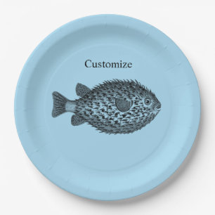 Porcupine blowfish Thunder_Cove  Paper Plate