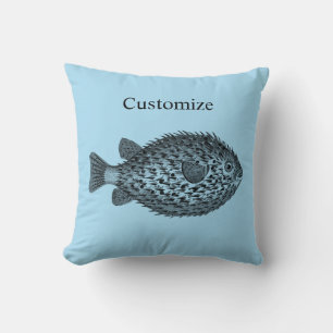 Porcupine blowfish Thunder_Cove Throw Pillow