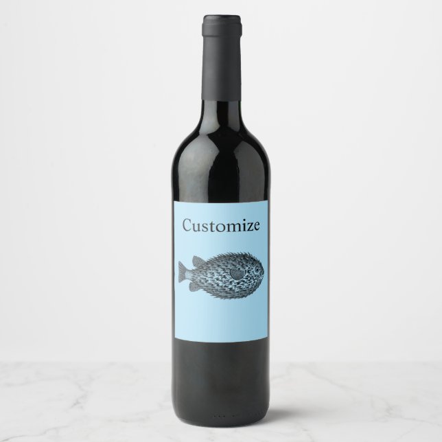 Porcupine blowfish Thunder_Cove  Wine Label (Front)
