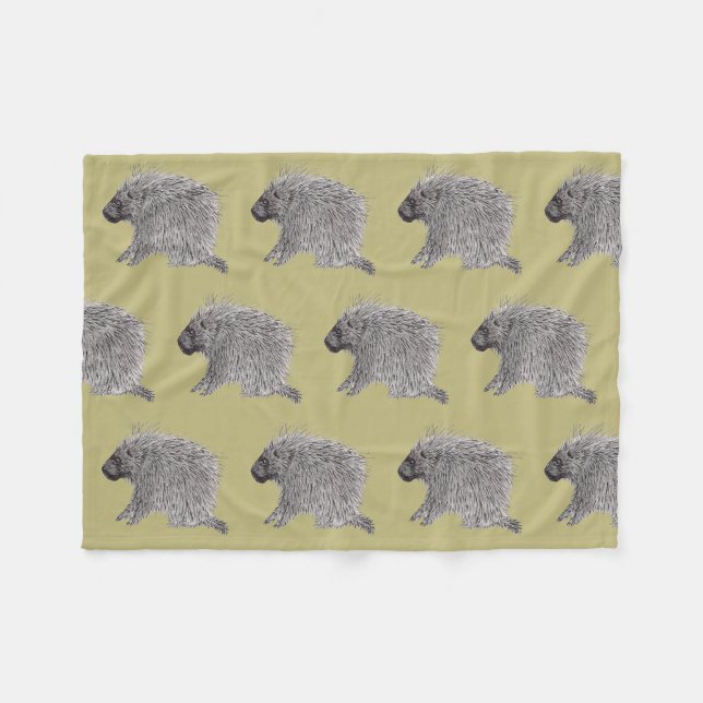 Porcupine Fleece Blanket (Front (Horizontal))