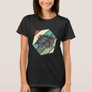 Porcupine Hexagon Retro Vintage Spine Animal T-Shirt