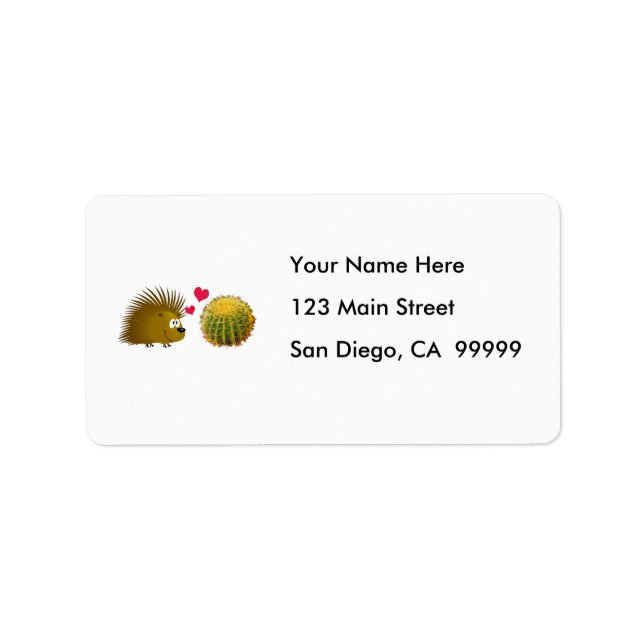 Porcupine Loves Cactus Label (Front)