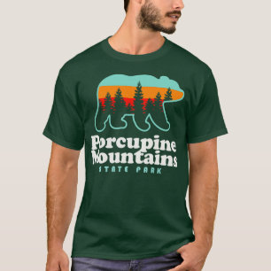 Porcupine Mountains Michigan Camping Hiking Bear T-Shirt