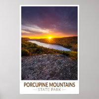 Porcupine Mountains State Park Michigan Watercolor