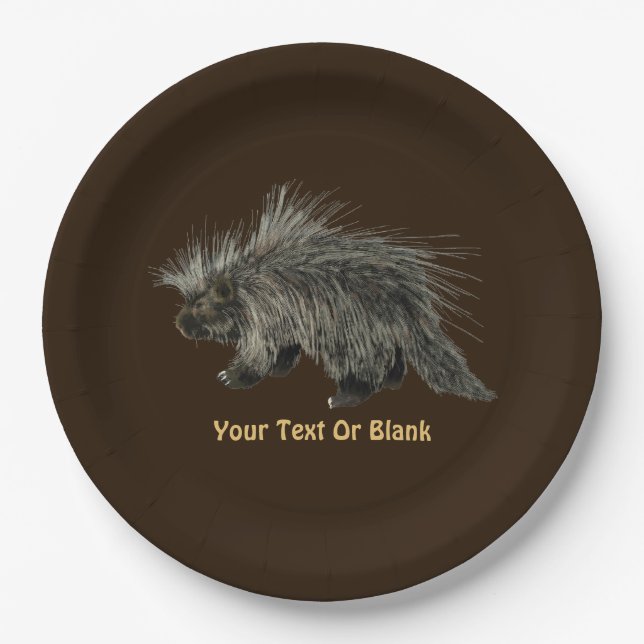 Porcupine Paper Plate (Front)