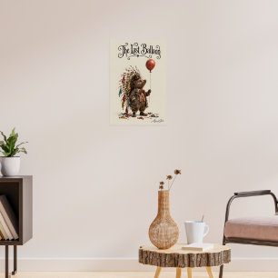 Porcupine with a Red Balloon Poster