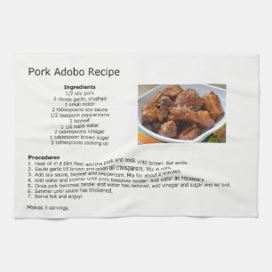 Pork Adobo Recipe Kitchen Towel
