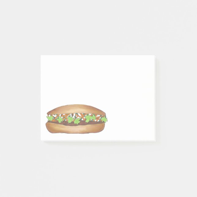 Pork Banh Bahn Mi Sandwich Vietnamese Food Vietnam Post-it Notes (Front)