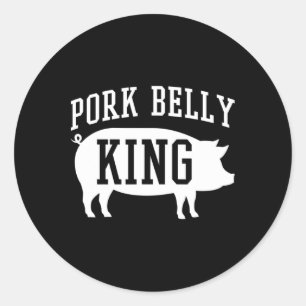 Pork Belly King Funny Byrbecue Classic Round Sticker
