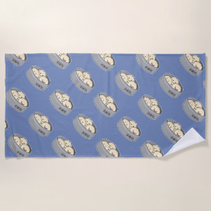 Pork Bun dim sum Chinese breakfast steamed bbq bun Beach Towel
