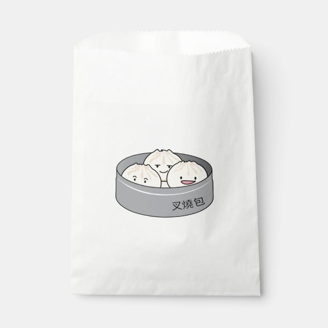 Pork Bun dim sum Chinese breakfast steamed bbq bun Favour Bag (Front)