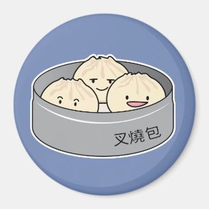 Pork Bun dim sum Chinese breakfast steamed bbq bun Magnet