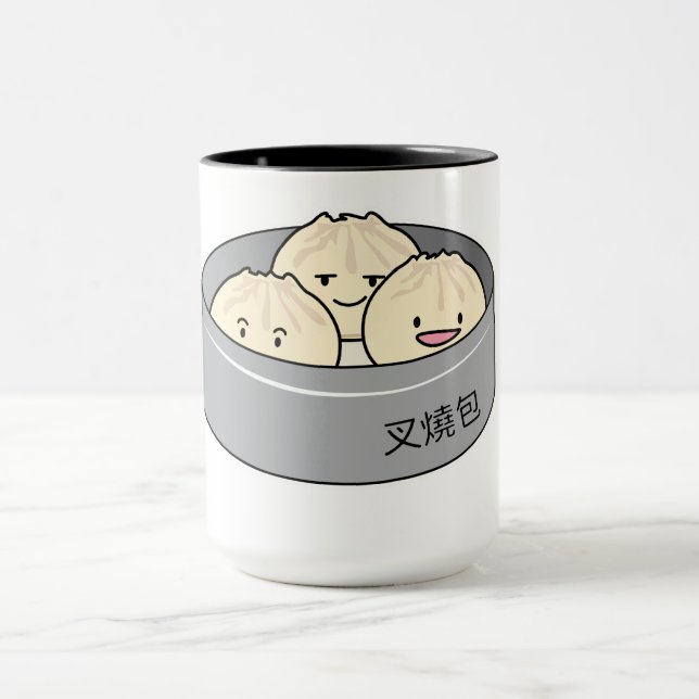 Pork Bun dim sum Chinese breakfast steamed bbq bun Mug (Center)