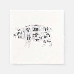Pork Butcher Chart Napkin