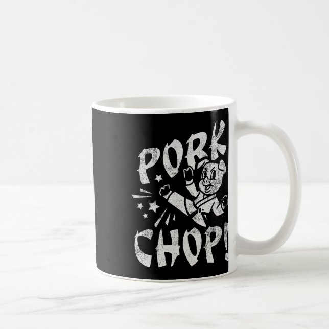 Pork Chop Sarcatic Karate Pig  Coffee Mug (Right)