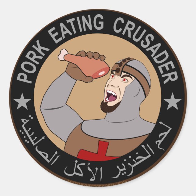 Pork Eating Crusader Classic Round Sticker (Front)