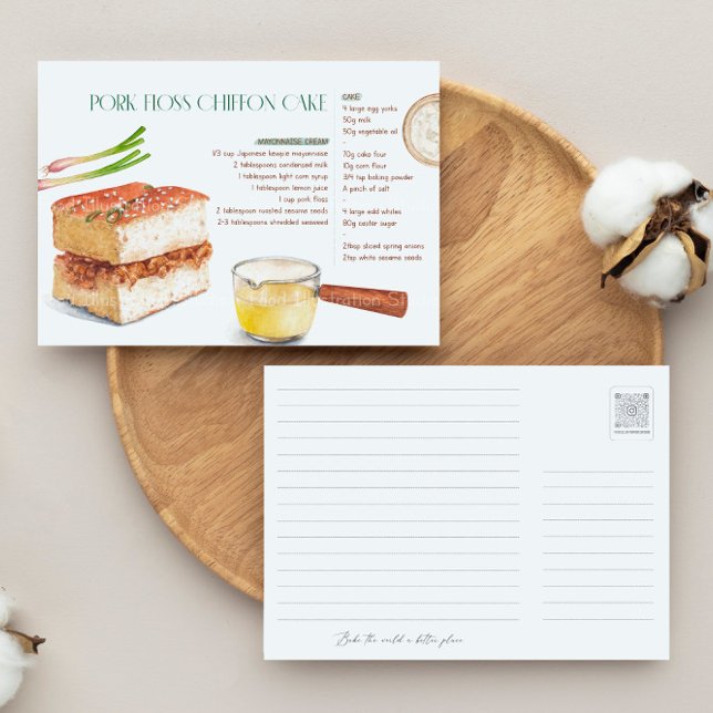 Pork Floss Chiffon Cake Recipe Postcard (Creator Uploaded)