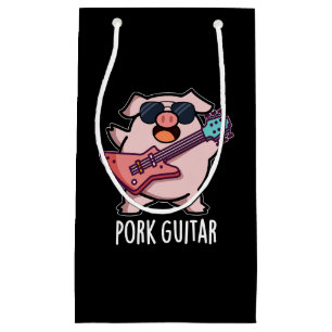 Pork Guitar Funny Rock Guitar Pig Pun Dark BG Small Gift Bag