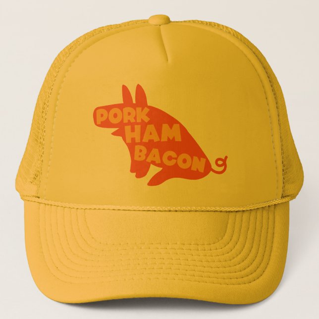 pork ham bacon trucker hat (Front)