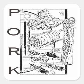 Pork Loin Cut Square Sticker
