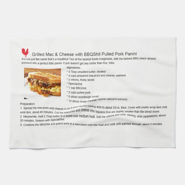 Pork Mac Cheese Panini Kitchen Towel (Horizontal)