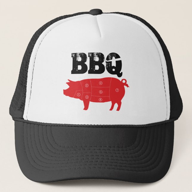 Pork Meat BBQ Custom Trucker Hat (Front)