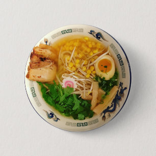 Pork Ramen Noodle Soup 2 Inch Round Button