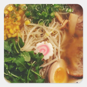 Pork Ramen Noodles Square Sticker
