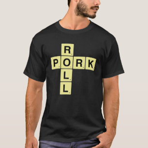 Pork Roll Letter Word Puzzle Game Graphic NJ Egg C T-Shirt