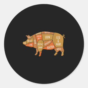 Pork Smoked Meat Lover Funny Bbq Chef Gift Grillin Classic Round Sticker
